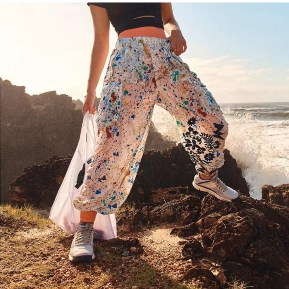 Colorful Women’s Paint-Splatter Jogger Pants